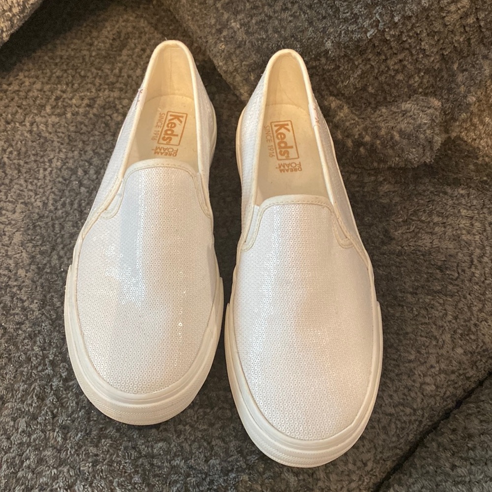 Keds sequin white canvas shoes